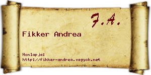 Fikker Andrea névjegykártya